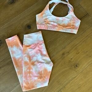 KAVALA Matching Set Tie-Dye Sports Bra and Leggings Set